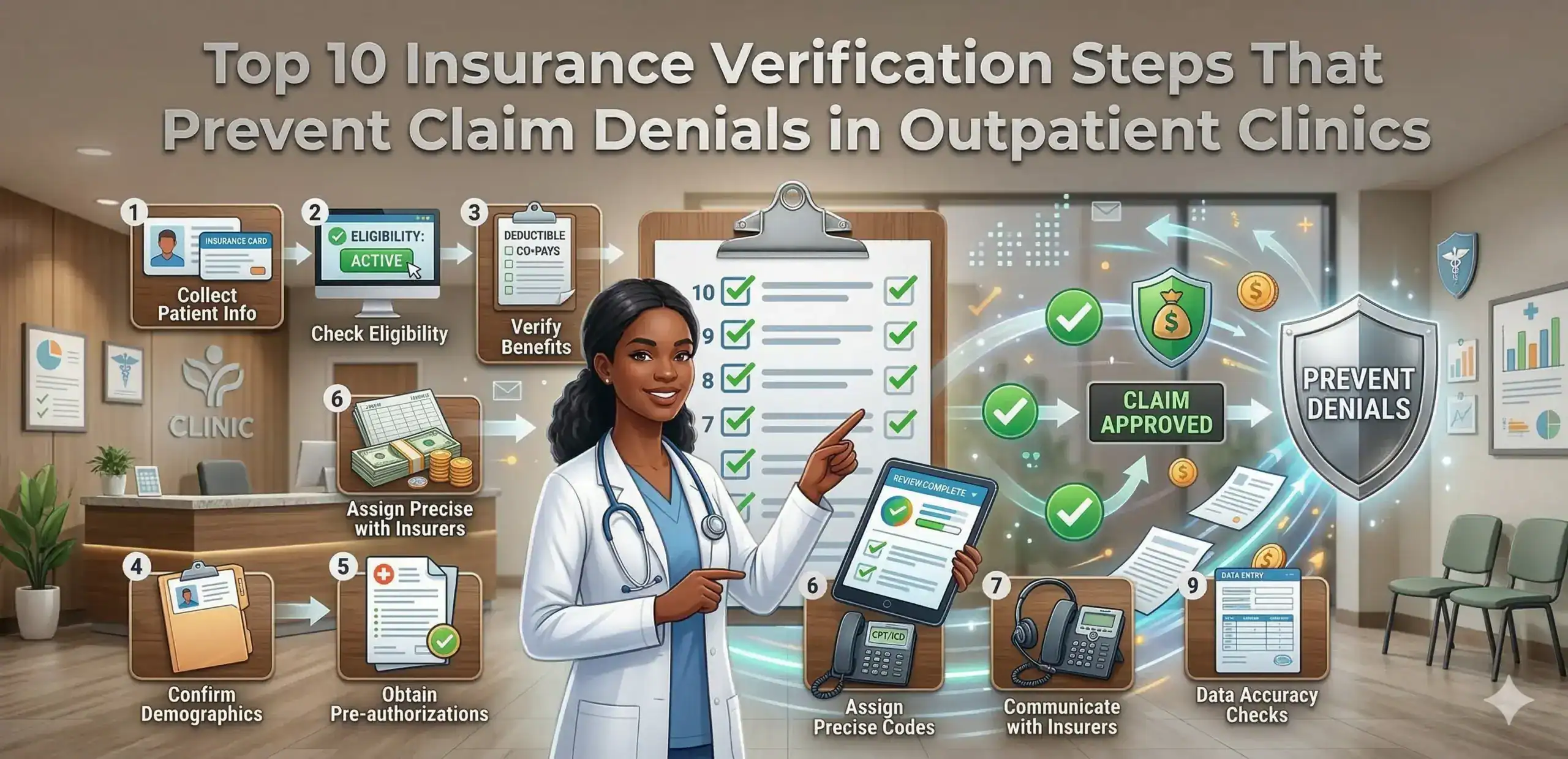 Top 10 Insurance Verification Steps That Prevent Claim Denials in Outpatient Clinics 
